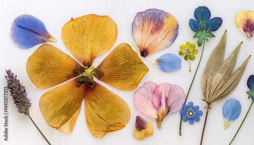 pressed and dried flowers