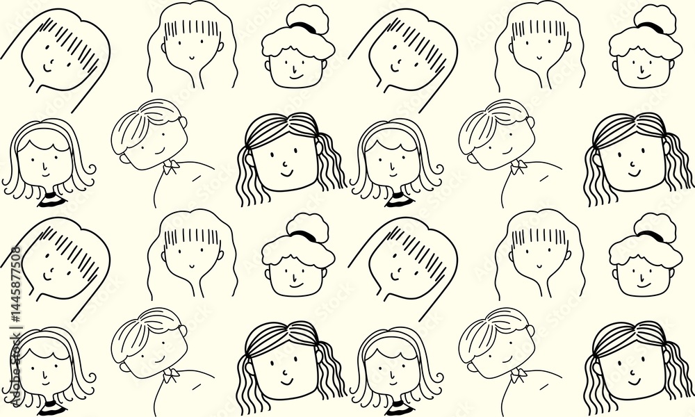 seamless pattern with funny faces seamless pattern with funny faces