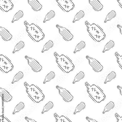 kitchen utensil pattern. kitchenware seamless pattern. doodle kitchen background