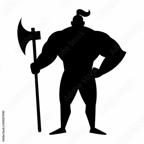Minimalist Muscular Figure Silhouette