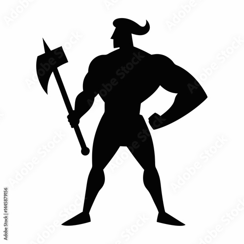 Black Silhouette of Muscular Body
