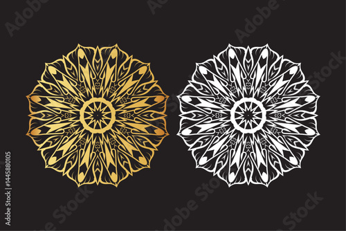 A mandala art vector design || Black and white mandala design || A minimalist mandala art silhouette vector design || Ornamental luxury mandala pattern || mandala design idea, mandala design vector