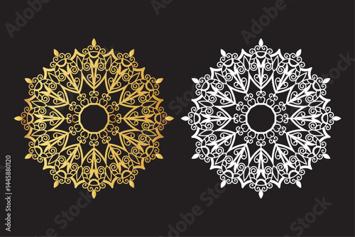A mandala art vector design || Black and white mandala design || A minimalist mandala art silhouette vector design || Ornamental luxury mandala pattern || mandala design idea, mandala design vector