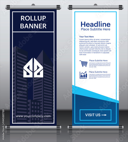 Business Marketing rollup banner design, corporate Business rollup banner Template Design. Digital Marketing Agency rollup banner design.