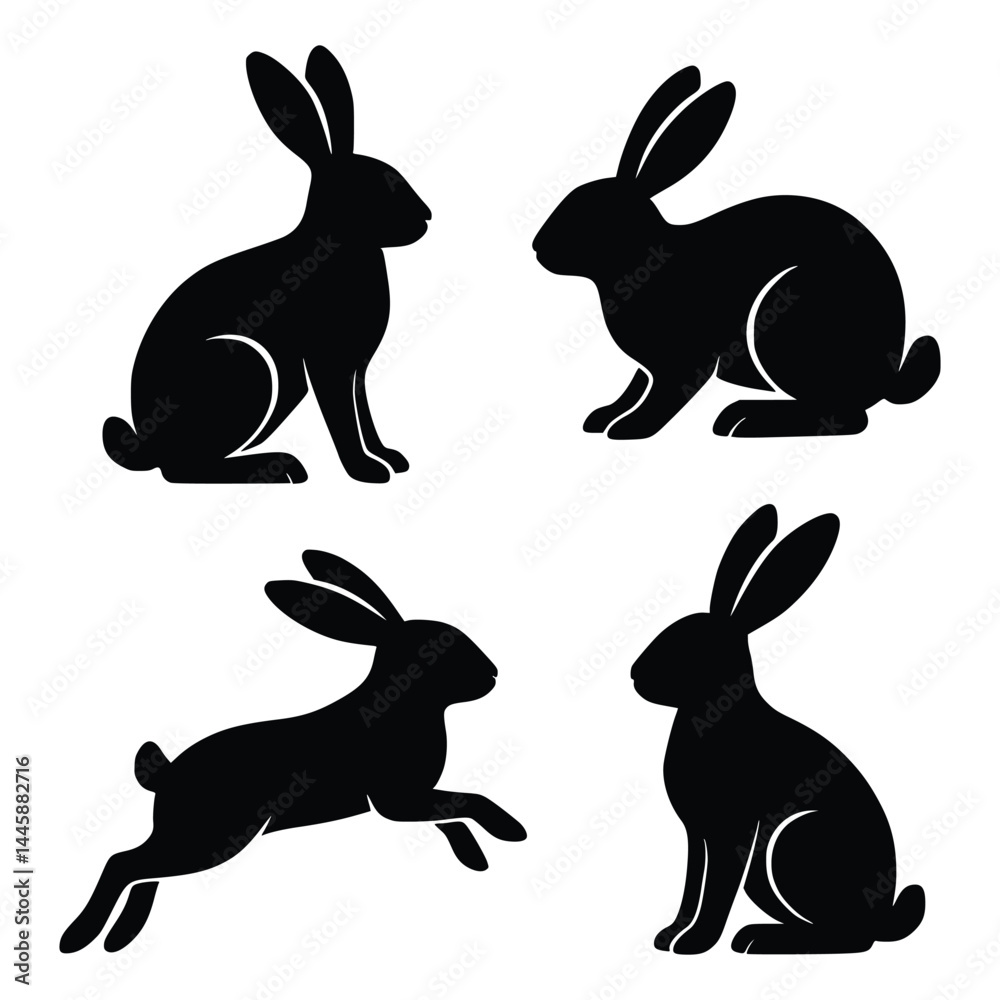 Fototapeta premium vector illustration of rabbits