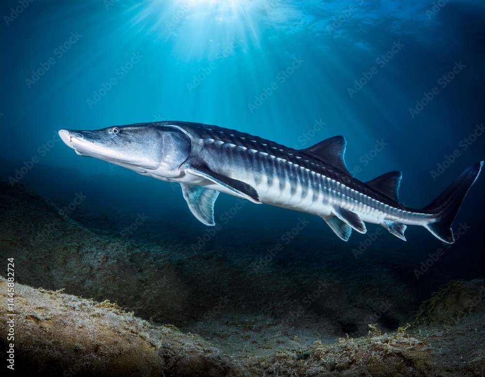 Fototapeta premium siberian sturgeon acipenser baerii