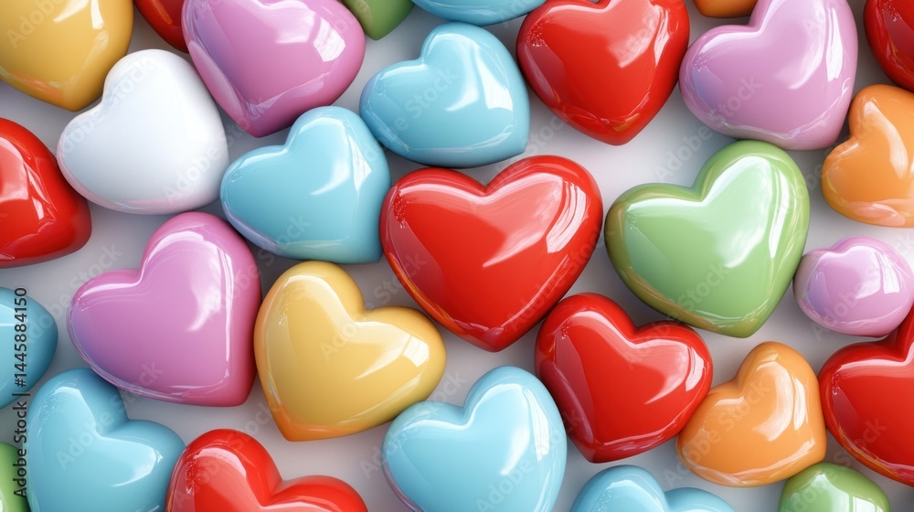 Colorful Shiny Hearts Background: A Celebration of Love and Romance Colorful Shiny Hearts Background: A Celebration of Love and Romance