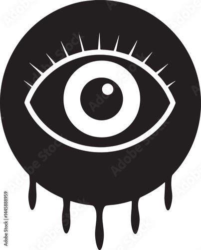 Creepy Eyeball vector icon on white background