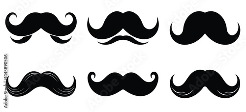 Diverse Mustache Silhouette Collection