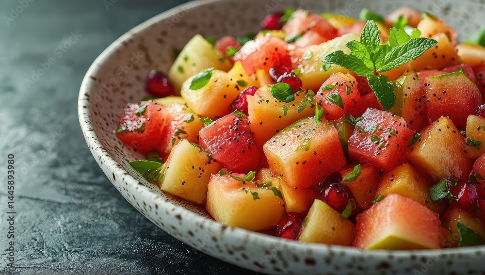 Fresh fruit salad with summer bowl. Fresh fruit salad with summer bowl.