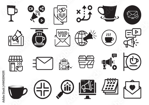 Drinking Coffee, Daily Routine, Invitation to Hang Out – Vector Set for Social Media, Marketing & Cafe editable vector