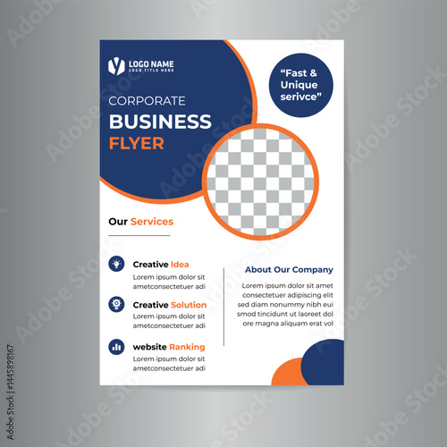 A4 format flyer or brochure for corporate business advertising vector abstract design, annual report or modern leaflet, cover or presentation corporate trendy style