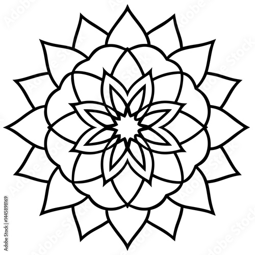 Floral Mandala Line Art Design