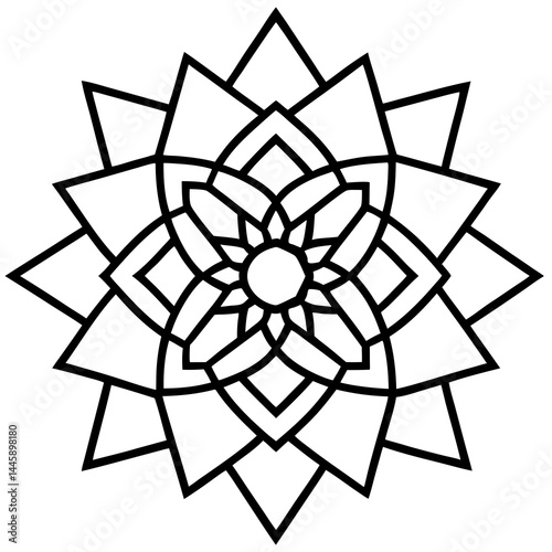 Floral Mandala Line Art Design