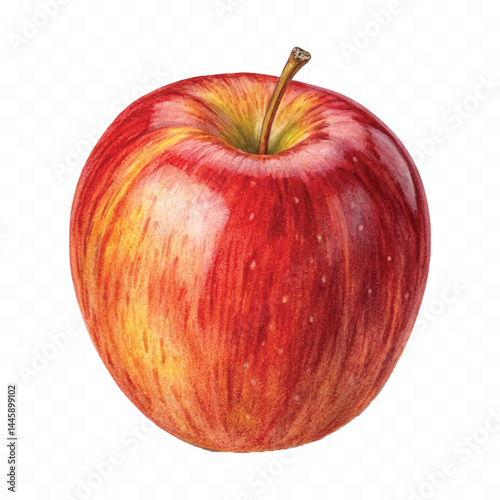 realistic 3d royel gala apple isolated on transparent background