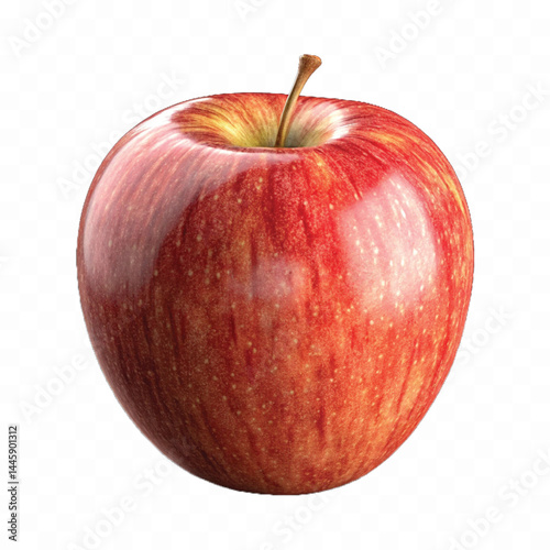 realistic 3d royel gala apple isolated on transparent background