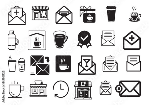 Drinking Coffee, Daily Routine, Invitation to Hang Out – Vector Set for Social Media, Marketing & Cafe editable vector