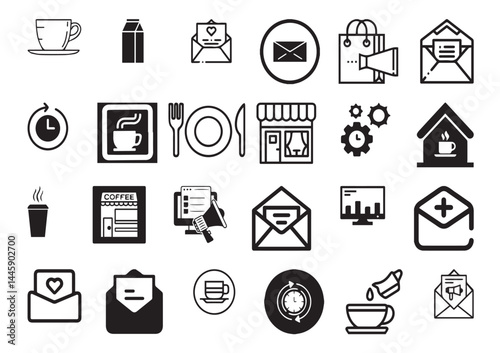 Drinking Coffee, Daily Routine, Invitation to Hang Out – Vector Set for Social Media, Marketing & Cafe editable vector