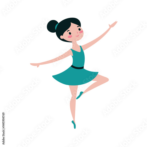 Dancing girl icon and symbols