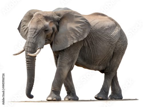 Obraz na płótnie Elephant in Natural Pose Isolate on transparent background cutout, PNG file, Cutout file w salonie