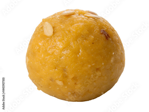 Obraz na płótnie Round Besan Ladoo Dessert Isolate on transparent background cutout, PNG file, Cutout file w salonie