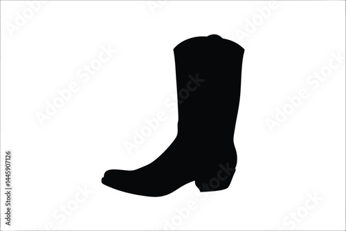 cowboy boot black silhouette vector, boot  icon clipart