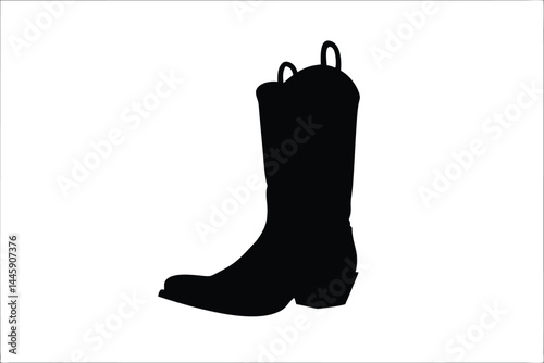 cowboy boot black silhouette vector, boot  icon clipart