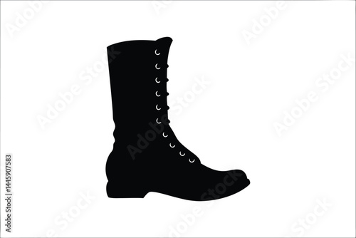 cowboy boot black silhouette vector, boot  icon clipart
