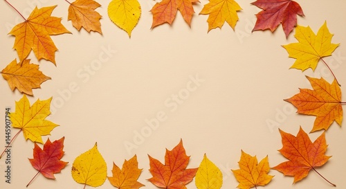 Vibrant Autumn Leaves Frame Perfect Fall Background for Seasonal Designs and Projects