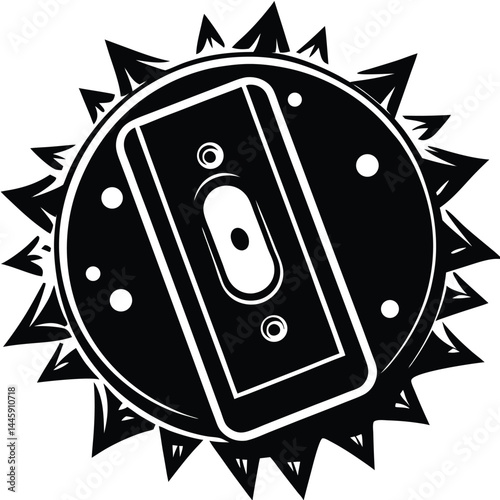 Vintage Style Light Switch Illustration Retro Electrical Design Element