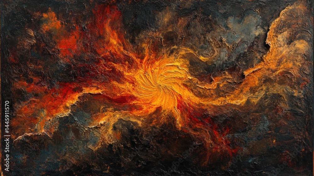 Fototapeta premium Abstract Fiery Cosmic Explosion