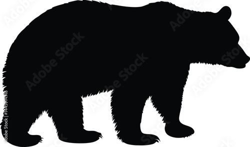 bear silhouette vector, Florida black bear black clipart, bear symbol