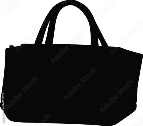 tote bag black vector, female bag silhouette vector,