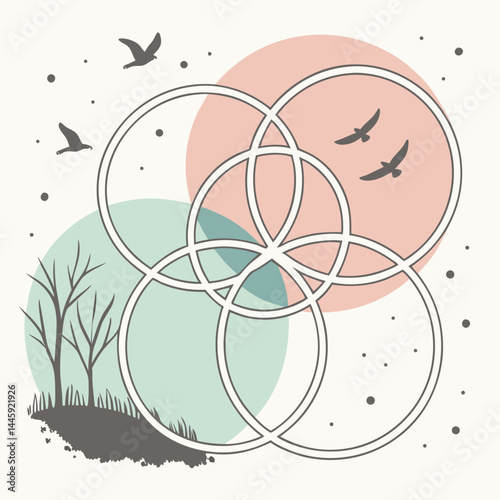 Watercolor circles blending softly in a dreamy, pastel color palette
