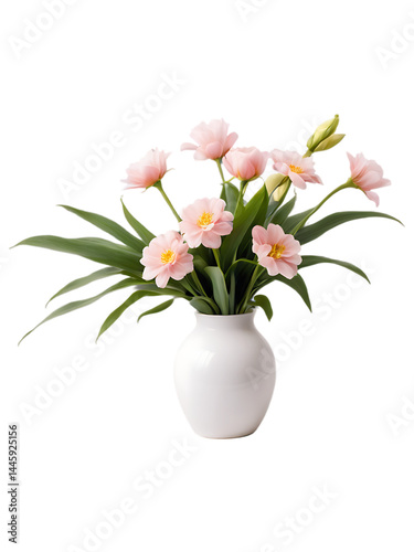 Wallpaper Mural Pink Tulips in White Vase Torontodigital.ca