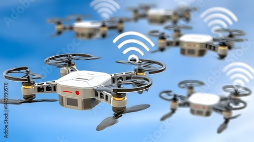 flying in formation controlled via central IoT network hub
