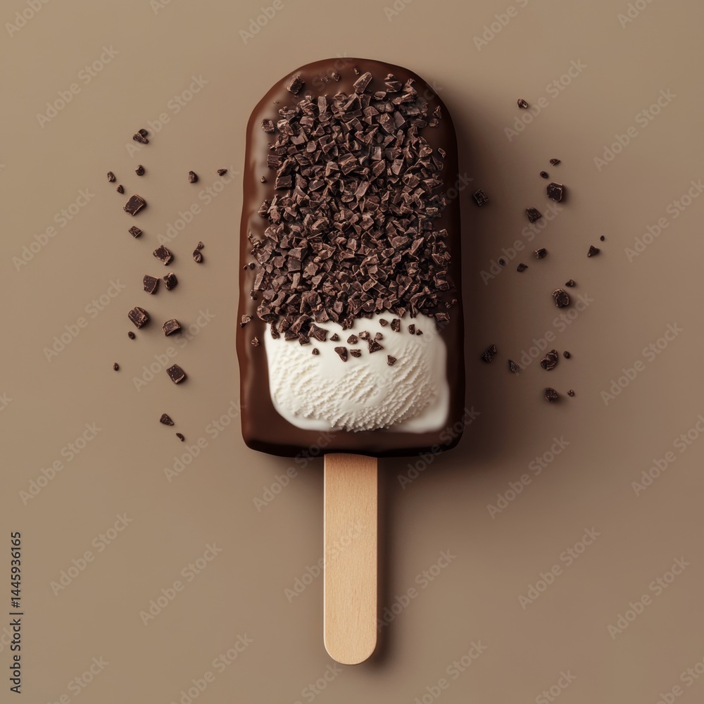 Obraz premium Chocolate dipped ice cream bar with sprinkles