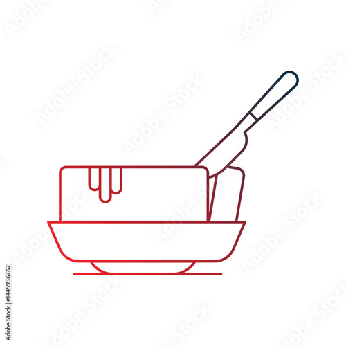butter gradient outline icon with white background vector stock illustration
