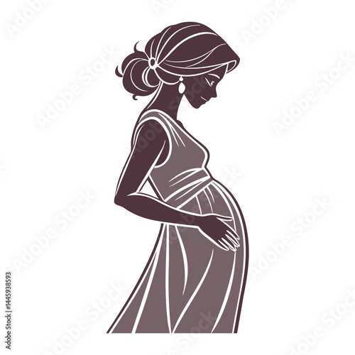 silhouette of pregnant woman