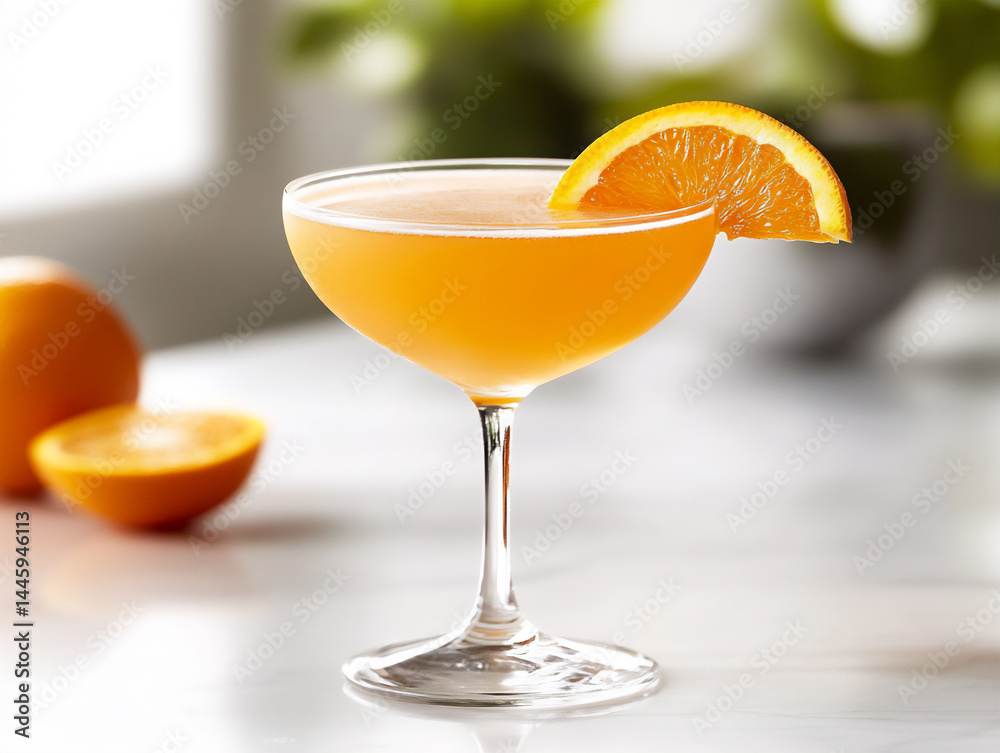 bright orange aperol spritz in unique stemmed glass bright orange aperol spritz in unique stemmed glass
