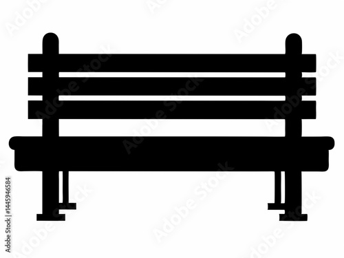 Bench Silhouette vector, Bench icon, Empty Bench Silhouette vector
