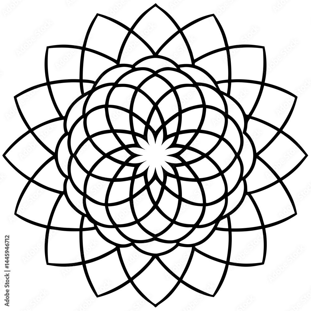 Obraz premium Minimalist Mandala Circle Line Art