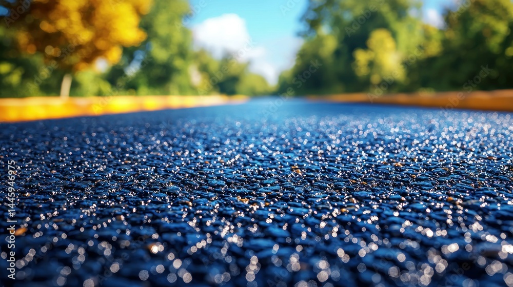 Fototapeta premium Road stretching into trees on blurred horizon