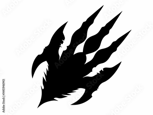 silhouette black claw symbol design vector illustration