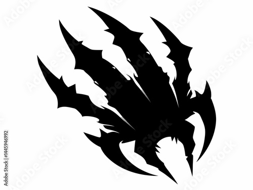 silhouette black claw symbol design vector illustration