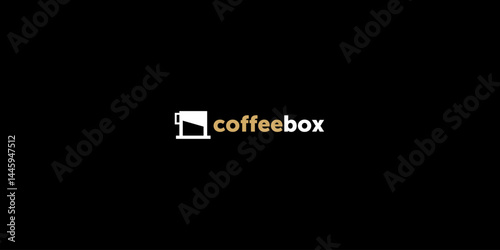 coffee box logo vector