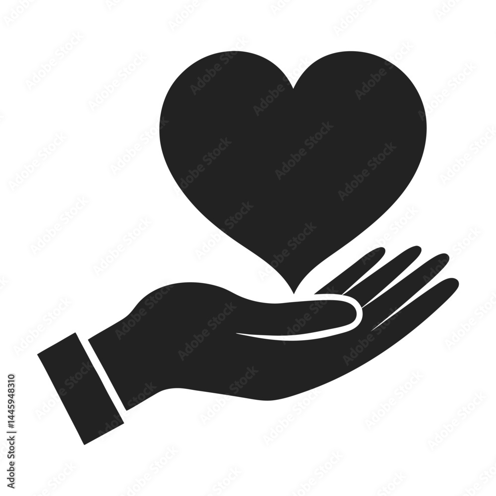 hand with heart hand with heart