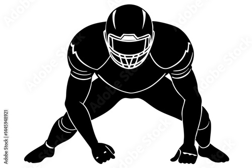 Football player silhouette in ready stance vector illustration with transparency, football, player, silhouette, stance, crouch, sport, american, football player, athlete, competition, action, vector,