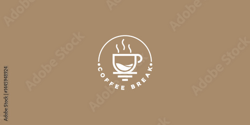 vector logo design for coffee break, coffee cup, coffee milk, coffee home. simple, luxurious template design