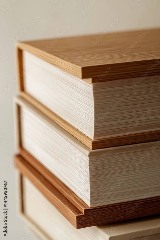 Stacked books in neutral tones Stacked books in neutral tones